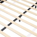 Letto a piattaforma Queen/King Size, struttura imbottita in tessuto Bouclé con testiera curva - ModernLuxe
