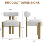 Sedie da pranzo imbottite, sedie da pranzo moderne in Boucle con schienale ergonomico curvo, comode sedie da cucina con gambe in legno di gomma