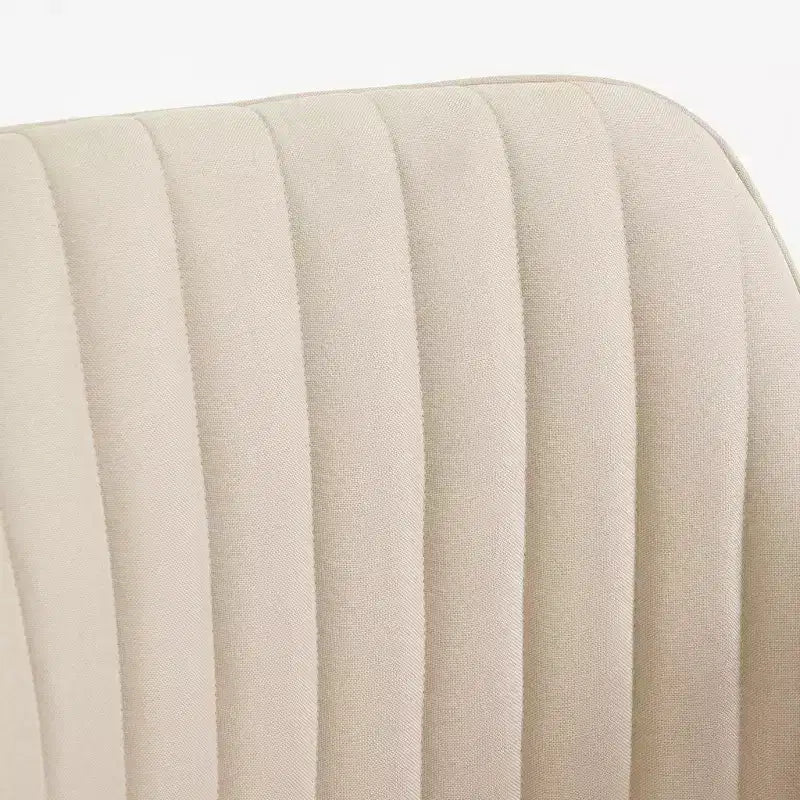 Poltrona girevole trapuntata Furniliving, rivestita in lino, per ufficio/salotto/camera da letto
