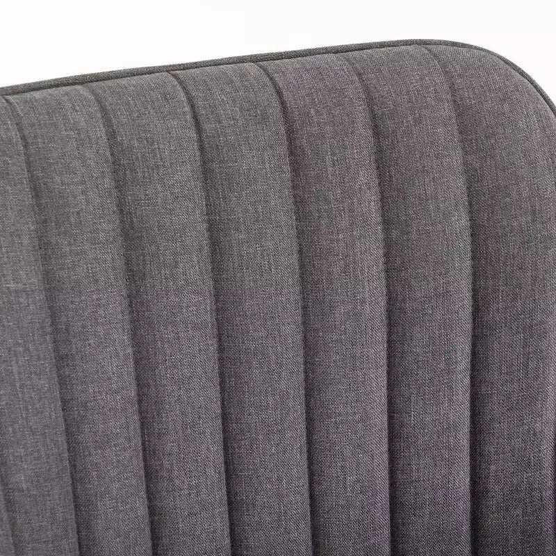 Poltrona girevole trapuntata Furniliving, rivestita in lino, per ufficio/salotto/camera da letto