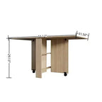 Homy Casa Tavolo da Pranzo Pieghevole con Rotelle, Rovere Naturale, Tavolo Convertibile Salvaspazio per Sala da Pranzo o Lavoro