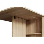 Homy Casa Tavolo da Pranzo Pieghevole con Rotelle, Rovere Naturale, Tavolo Convertibile Salvaspazio per Sala da Pranzo o Lavoro