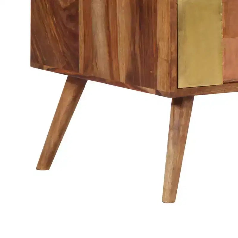 vidaXL Tavolino da caffè Miele Legno massello 100x50x39 cm Intarsi decorativi