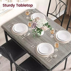 Tavolo e sedie da cucina per 4 persone, set da pranzo per 4 con sedie imbottite, set da tavolo da cucina in metallo e legno con tavolo da pranzo rettangolare