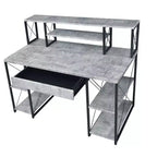 Okak 47IN Scrivania Multifunzione per Computer con Ampio Spazio di Archiviazione, Scrivania Regolabile in Altezza con Struttura in Metallo, Scrivania da Ufficio per Soggiorno, Sala Lettura, Studio