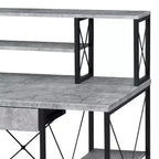 Okak 47IN Scrivania Multifunzione per Computer con Ampio Spazio di Archiviazione, Scrivania Regolabile in Altezza con Struttura in Metallo, Scrivania da Ufficio per Soggiorno, Sala Lettura, Studio