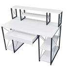 Okak 47IN Scrivania Multifunzione per Computer con Ampio Spazio di Archiviazione, Scrivania Regolabile in Altezza con Struttura in Metallo, Scrivania da Ufficio per Soggiorno, Sala Lettura, Studio