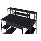 Okak 47IN Scrivania Multifunzione per Computer con Ampio Spazio di Archiviazione, Scrivania Regolabile in Altezza con Struttura in Metallo, Scrivania da Ufficio per Soggiorno, Sala Lettura, Studio