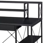 Okak 47IN Scrivania Multifunzione per Computer con Ampio Spazio di Archiviazione, Scrivania Regolabile in Altezza con Struttura in Metallo, Scrivania da Ufficio per Soggiorno, Sala Lettura, Studio