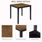 Set da pranzo Callan da 5 pezzi in legno stile rustico con sedie imbottite, altezza bancone, di GDFStudio