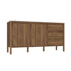 Mobile contenitore in legno di noce Famapy Mid-Century Modern con cassetti e gambe in legno massello, libreria/unità di intrattenimento elegante per il soggiorno
