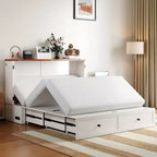Mjkone Letto a Scomparsa Matrimoniale/Queen Size con Contenitore, SENZA MATERASSO