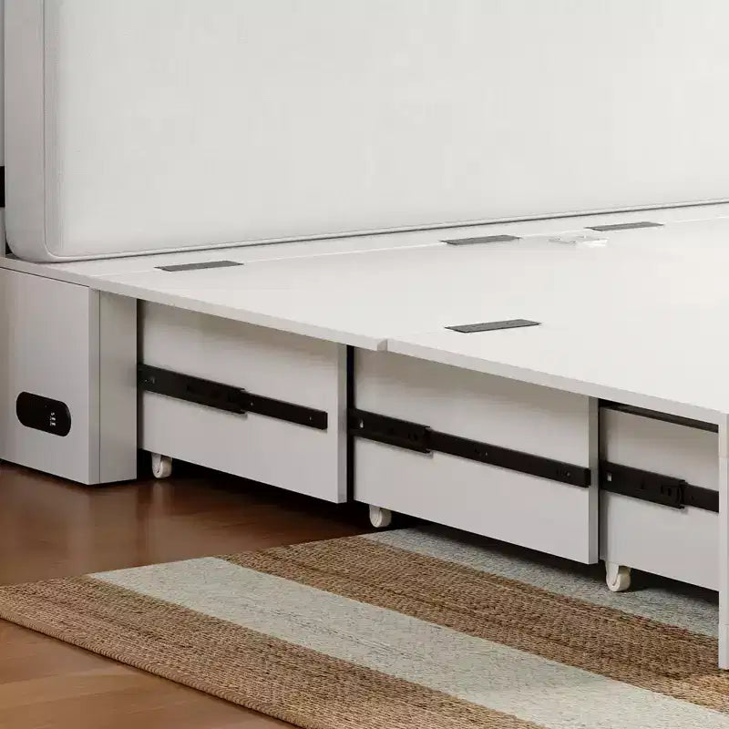 Mjkone Letto a Scomparsa Matrimoniale/Queen Size con Contenitore, SENZA MATERASSO