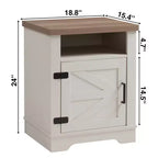 GDFStudio Alametos Tavolino da Notte in Legno Stile Fattoria con Anta Scorrevole a Granaio