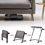 FurnitureR Vassoio TV Pieghevole Regolabile con 4 altezze e 3 angoli di inclinazione, Tavolino pieghevole per cena/snack/laptop con portabicchieri per letto e divano, Set da 4