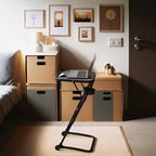 FurnitureR Vassoio TV Pieghevole Regolabile con 4 altezze e 3 angoli di inclinazione, Tavolino pieghevole per cena/snack/laptop con portabicchieri per letto e divano, Set da 4