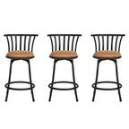 Sgabelli da bar FurnitureR girevoli set da 3, altezza bancone regolabile con schienale basso per isola cucina altezza bar con gambe intercambiabili, 24/29 pollici, marrone