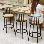Sgabelli da bar FurnitureR girevoli set da 3, altezza bancone regolabile con schienale basso per isola cucina altezza bar con gambe intercambiabili, 24/29 pollici, marrone