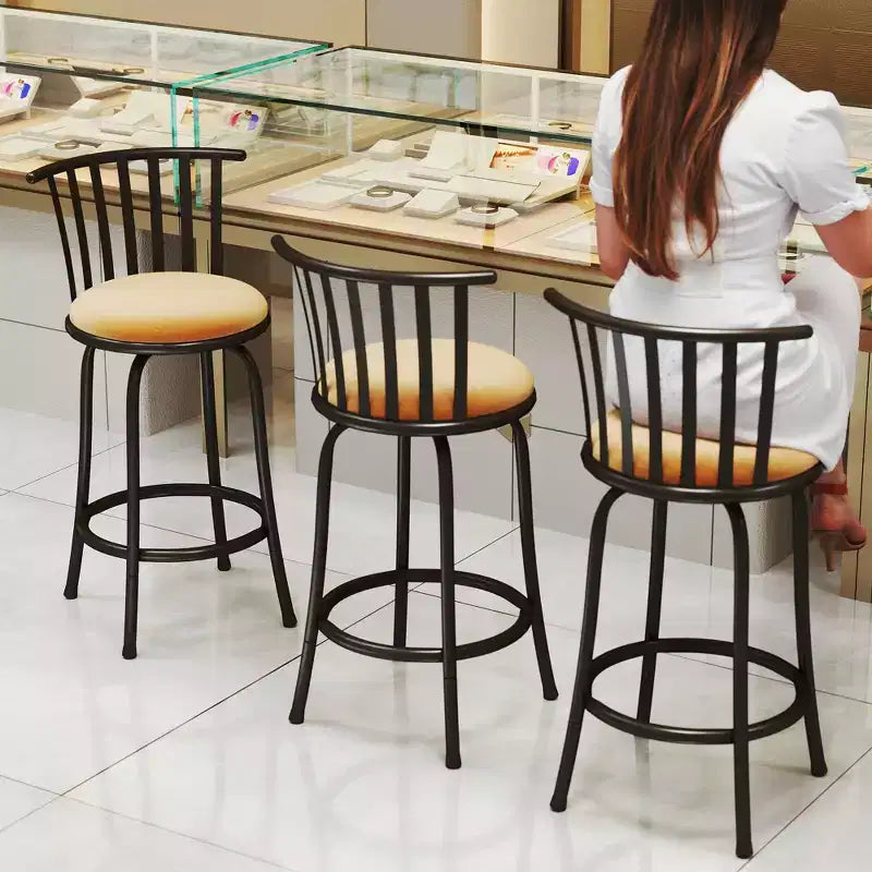 Sgabelli da bar FurnitureR girevoli set da 3, altezza bancone regolabile con schienale basso per isola cucina altezza bar con gambe intercambiabili, 24/29 pollici, marrone