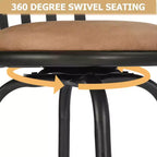 Sgabelli da bar FurnitureR girevoli set da 3, altezza bancone regolabile con schienale basso per isola cucina altezza bar con gambe intercambiabili, 24/29 pollici, marrone