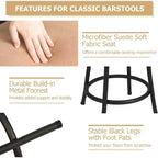 Sgabelli da bar FurnitureR girevoli set da 3, altezza bancone regolabile con schienale basso per isola cucina altezza bar con gambe intercambiabili, 24/29 pollici, marrone