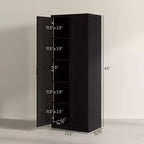 Dispensa da Cucina a 2 Ante da 63", Mobile Indipendente con 2 Ripiani Regolabili per la Sala da Pranzo