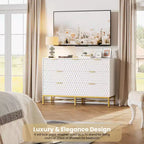 Comò da camera da letto, cassettiera in legno a 7 cassetti con cassetti profondi e parte superiore ampia, cassettiere e cassettiere moderne per corridoio, ingresso
