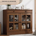 Mobile dispensa da cucina, 2 ante in vetro, buffet, cassetti laterali, con ripiani regolabili per sala da pranzo, cucina, ingresso