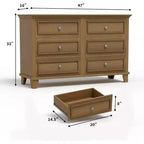 Cassettiera a 6 cassetti, mobile contenitore in legno con maniglie in metallo, cassettiera ampia moderna/mobile TV, per camera da letto, soggiorno, ingresso