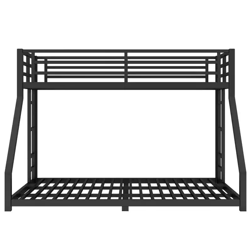 Bellemave Letto a castello Twin XL su Queen con scaletta e ringhiera di sicurezza, telaio del letto a castello resistente e silenzioso per adolescenti e adulti, nero