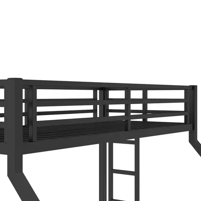 Bellemave Letto a castello Twin XL su Queen con scaletta e ringhiera di sicurezza, telaio del letto a castello resistente e silenzioso per adolescenti e adulti, nero