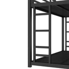 Bellemave Letto a castello Twin XL su Queen con scaletta e ringhiera di sicurezza, telaio del letto a castello resistente e silenzioso per adolescenti e adulti, nero