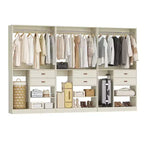 Besiost Sistema Organizer da Armadio da 101 cm con Cassetti, Guardaroba Autoportante con Aste Appendiabiti