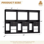 Besiost Sistema Organizer da Armadio da 101 cm con Cassetti, Guardaroba Autoportante con Aste Appendiabiti
