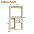 Besiost Sistema Organizer da Armadio da 101 cm con Cassetti, Guardaroba Autoportante con Aste Appendiabiti