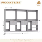 Besiost Sistema Organizer da Armadio da 101 cm con Cassetti, Guardaroba Autoportante con Aste Appendiabiti