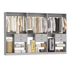 Besiost Sistema Organizer da Armadio da 101 cm con Cassetti, Guardaroba Autoportante con Aste Appendiabiti