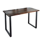 Pipe Decor Skyline Boulder Black Solid Wood Desk with 28 in. Landscape Legs
