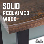 Scrivania Skyline Boulder in legno massello nero Pipe Decor con gambe Landscape da 71 cm