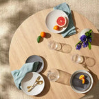 Best Choice Products Tavolo da pranzo rotondo Mid-Century Modern 35,5 pollici, tavolo da pranzo per casa o cucina con gambe in acciaio con finitura in legno