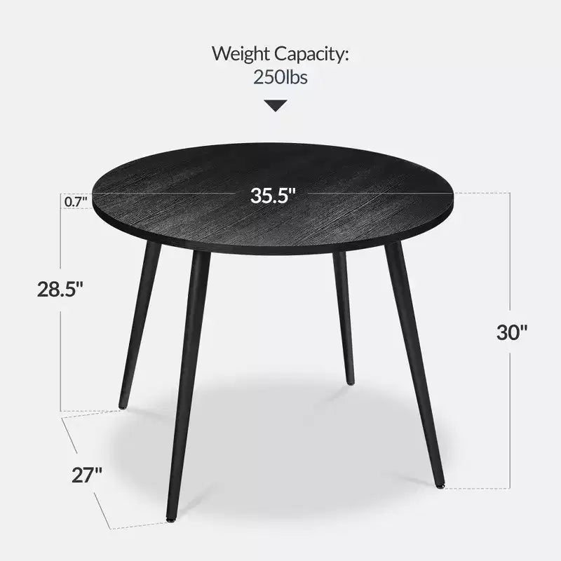 Best Choice Products Tavolo da pranzo rotondo Mid-Century Modern 35,5 pollici, tavolo da pranzo per casa o cucina con gambe in acciaio con finitura in legno