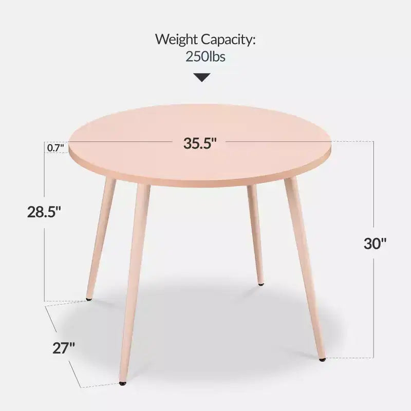 Best Choice Products Tavolo da pranzo rotondo Mid-Century Modern 35,5 pollici, tavolo da pranzo per casa o cucina con gambe in acciaio con finitura in legno
