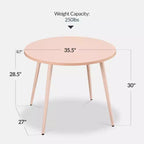 Best Choice Products Tavolo da pranzo rotondo Mid-Century Modern 35,5 pollici, tavolo da pranzo per casa o cucina con gambe in acciaio con finitura in legno
