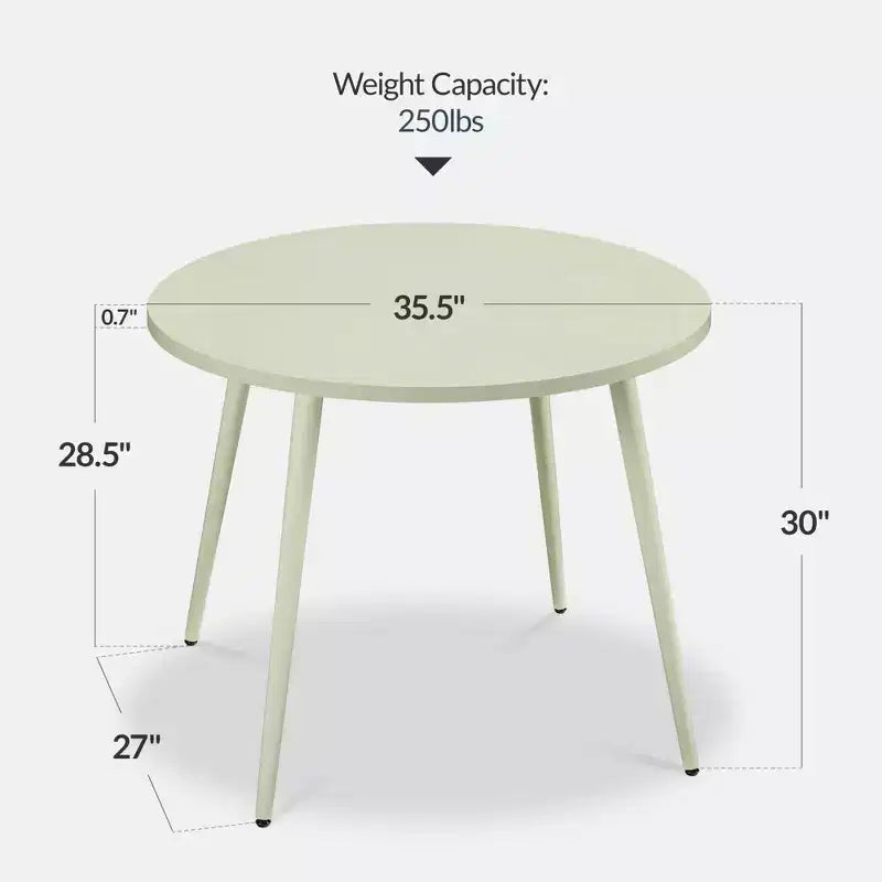 Best Choice Products Tavolo da pranzo rotondo Mid-Century Modern 35,5 pollici, tavolo da pranzo per casa o cucina con gambe in acciaio con finitura in legno