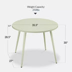 Best Choice Products Tavolo da pranzo rotondo Mid-Century Modern 35,5 pollici, tavolo da pranzo per casa o cucina con gambe in acciaio con finitura in legno
