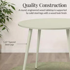 Best Choice Products Tavolo da pranzo rotondo Mid-Century Modern 35,5 pollici, tavolo da pranzo per casa o cucina con gambe in acciaio con finitura in legno