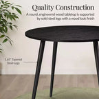 Best Choice Products Tavolo da pranzo rotondo Mid-Century Modern 35,5 pollici, tavolo da pranzo per casa o cucina con gambe in acciaio con finitura in legno
