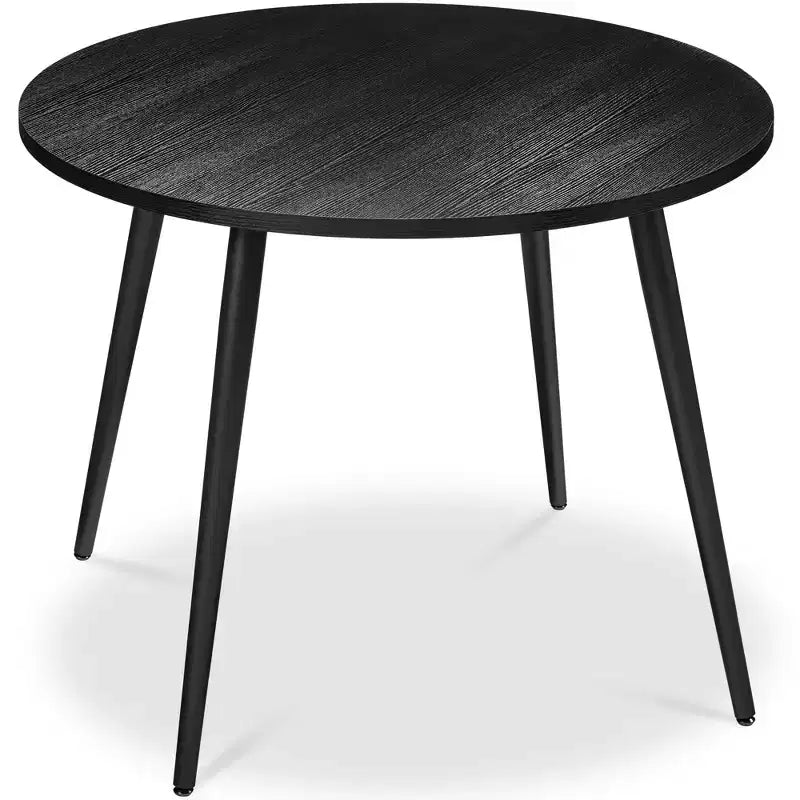 Best Choice Products Tavolo da pranzo rotondo Mid-Century Modern 35,5 pollici, tavolo da pranzo per casa o cucina con gambe in acciaio con finitura in legno