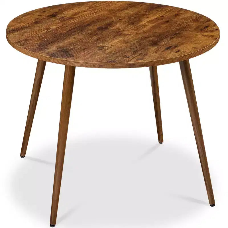 Best Choice Products Tavolo da pranzo rotondo Mid-Century Modern 35,5 pollici, tavolo da pranzo per casa o cucina con gambe in acciaio con finitura in legno
