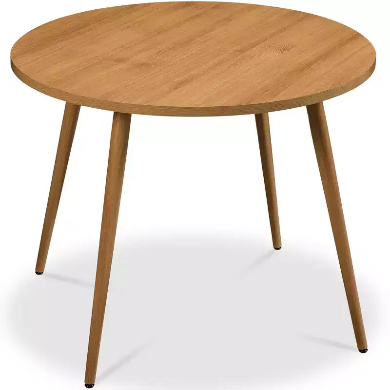 Best Choice Products Tavolo da pranzo rotondo Mid-Century Modern 35,5 pollici, tavolo da pranzo per casa o cucina con gambe in acciaio con finitura in legno